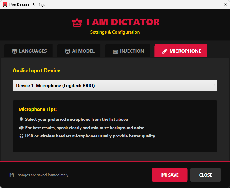 Microphone Settings